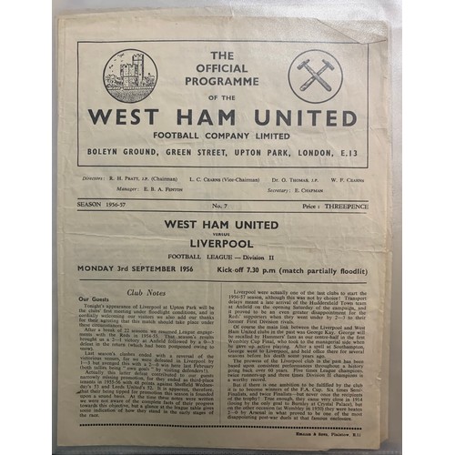 170 - West Ham United – 1944-1958 collection of various West Ham United mostly all Home fixtures, mixed co... 