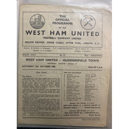 170 - West Ham United – 1944-1958 collection of various West Ham United mostly all Home fixtures, mixed co... 