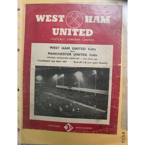 170 - West Ham United – 1944-1958 collection of various West Ham United mostly all Home fixtures, mixed co... 