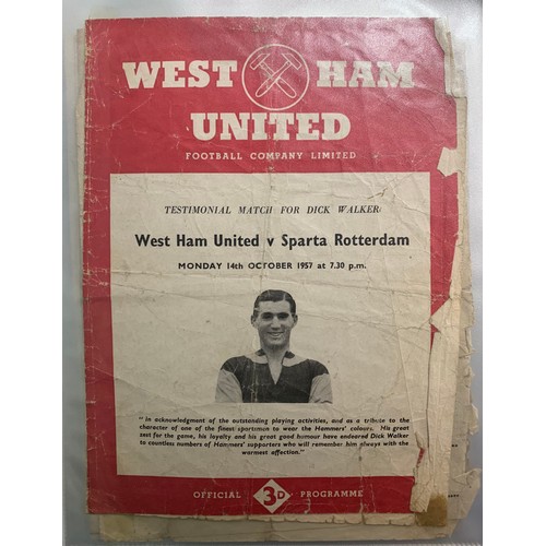 170 - West Ham United – 1944-1958 collection of various West Ham United mostly all Home fixtures, mixed co... 