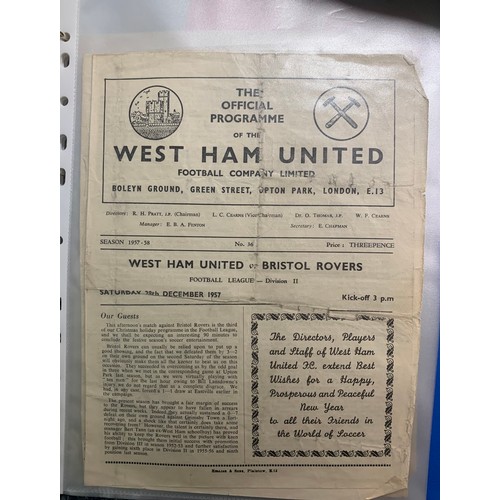 170 - West Ham United – 1944-1958 collection of various West Ham United mostly all Home fixtures, mixed co... 