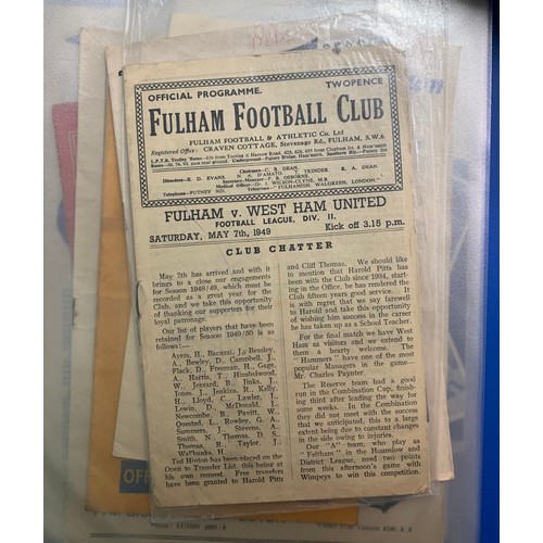 170 - West Ham United – 1944-1958 collection of various West Ham United mostly all Home fixtures, mixed co... 