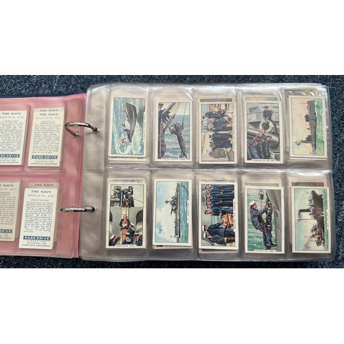 195 - Collection of cigarette cards, in 7 albums, all in plastic sleeves, in mixed condition with complete... 