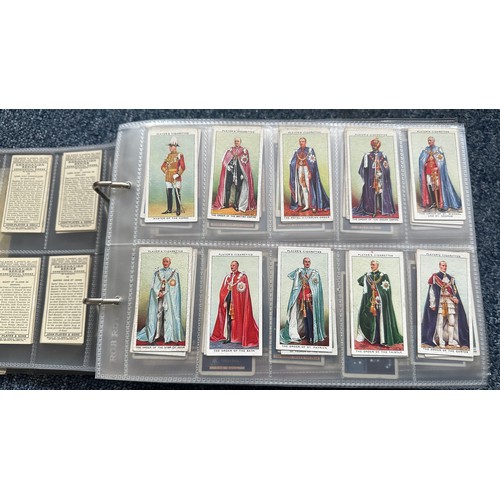 195 - Collection of cigarette cards, in 7 albums, all in plastic sleeves, in mixed condition with complete... 