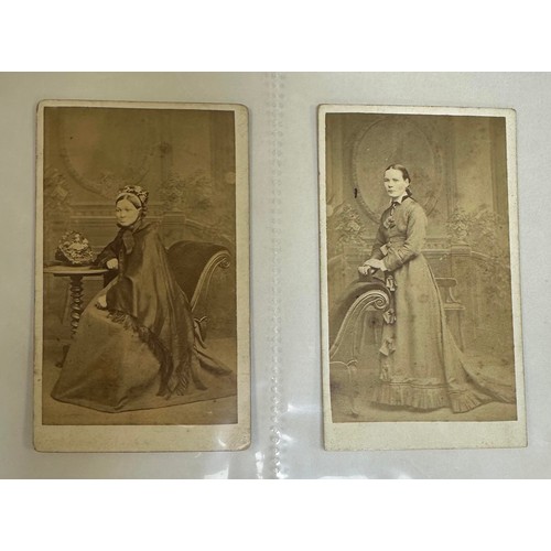 173A - Victorian Cartes de visite (calling cards) x 50, in an album, generally in good condition.