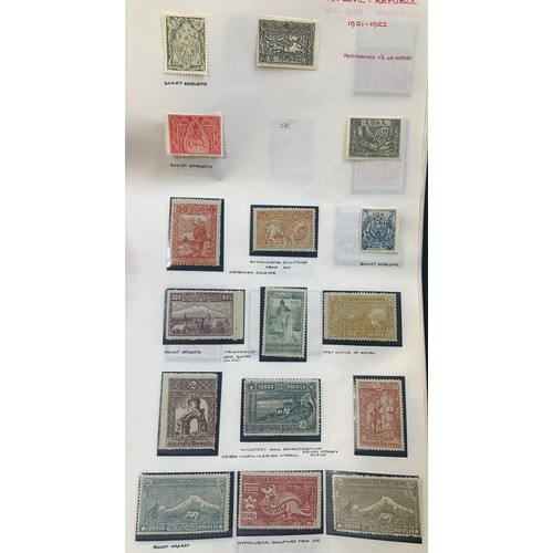 24A - Armenia – Interesting range on loose album leaves including 1919-20 various imperf overprint issues,... 