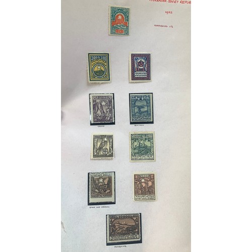 24A - Armenia – Interesting range on loose album leaves including 1919-20 various imperf overprint issues,... 