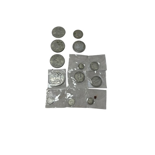 234 - Range of coins and stamp first day covers to include range of silver coins in mixed condition with c... 