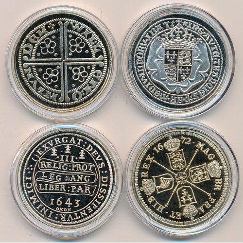 236 - Range of four encapsulated replica silver proofs FDC, all hallmarked to the edge.