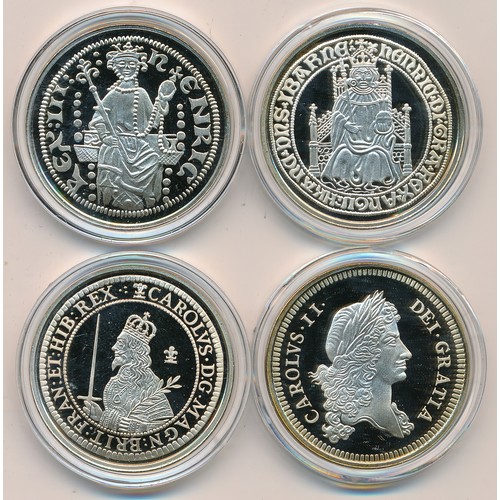 236 - Range of four encapsulated replica silver proofs FDC, all hallmarked to the edge.