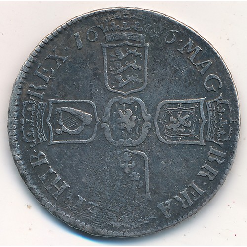 242 - William III 1696B half crown, fine, from the wreck of the Association which sank of the Isles of Sci... 