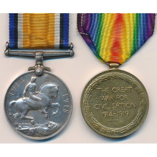 9 - First World War - Claude S H Norris – First World War British War Medal & Victory Medal awarded to 2... 