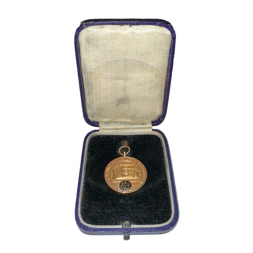 209 - City of Birmingham Tramway & Omnibus Dept. S.A. & T.S. 9ct gold medal, engraved to back 