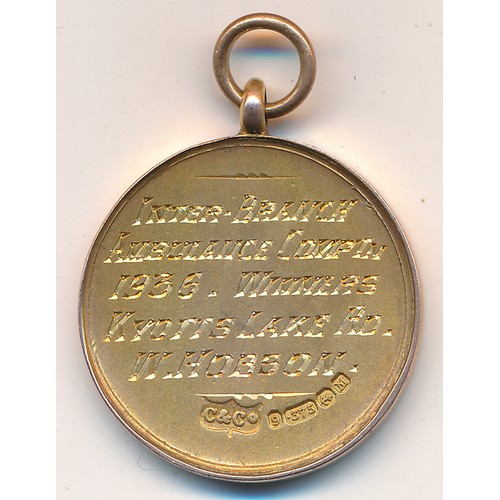 209 - City of Birmingham Tramway & Omnibus Dept. S.A. & T.S. 9ct gold medal, engraved to back 