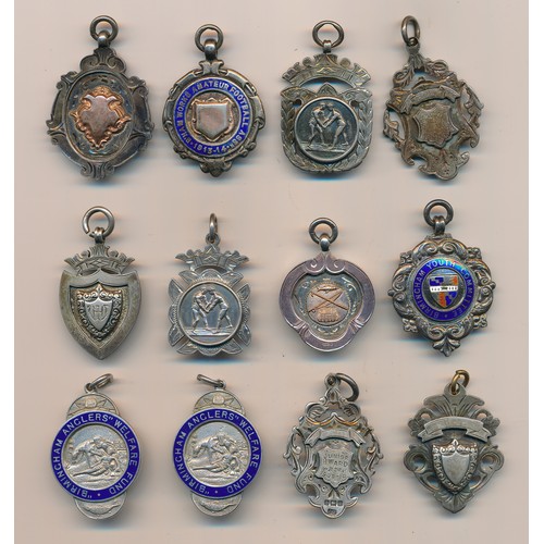 210 - Range of early 20th Century silver medals/fobs (12), all hallmarked sterling silver, one with 9ct go... 