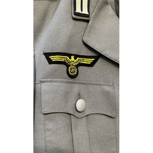 164 - German Bundeswehr Grey Police Blazer, four buttons to front, four pockets.