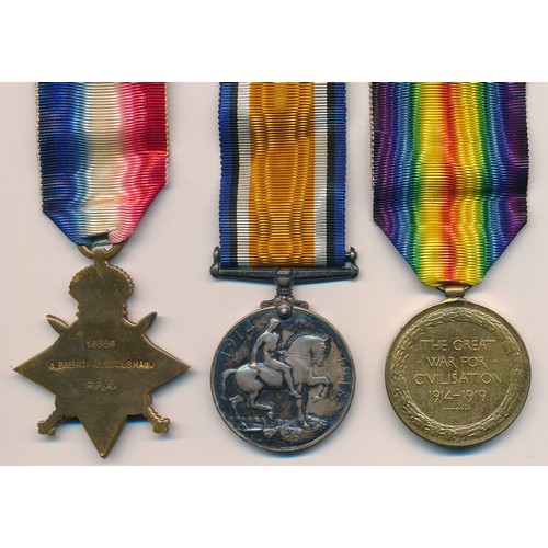 8 - First World War – Fred E Willshaw – First World War 1914-15 Star Trio awarded to 16356 A-BMBR F E WI... 