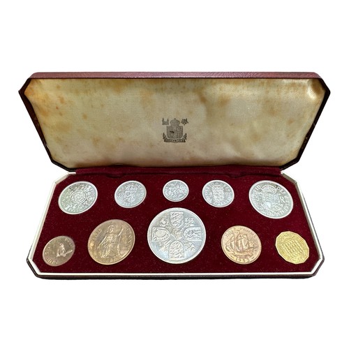 251 - 1953 Elizabeth II crown to farthing 10 coin boxed proof set.