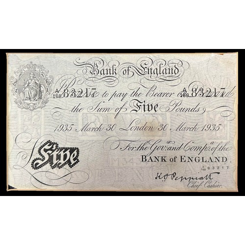 407 - Peppiatt BERNHARD £5 note, 5 Pounds dated 30th March 1935, serial A/169 83217 (B241 for type) Operat... 