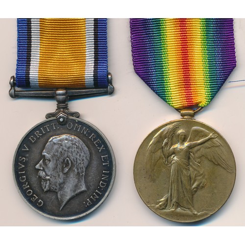 16 - First World War – William Albon – First World War British War Medal & Victory Medal pair awarded to ... 