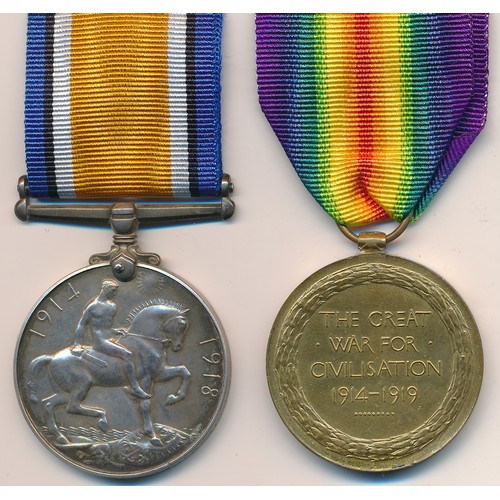 18 - First World War – Bernard Battarbee - First World War British War Medal & Victory Medal pair awarded... 