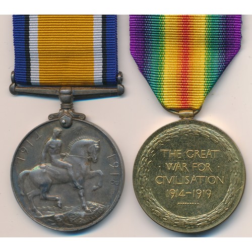 22 - First World War – James E Adams – First World War British War Medal & Victory Medal pair awarded to ... 