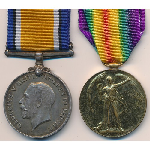 22 - First World War – James E Adams – First World War British War Medal & Victory Medal pair awarded to ... 