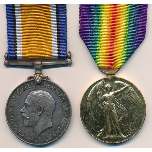 24 - First World War – Percy A Yates - First World War British War Medal & Victory Medal pair awarded to ... 