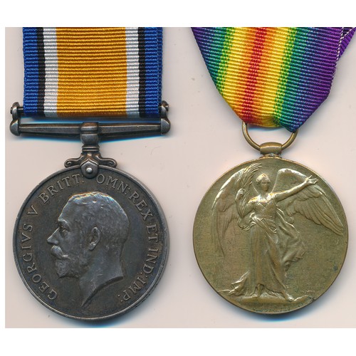 25 - First World War – Stafford Ball - First World War British War Medal & Victory Medal pair awarded to ... 