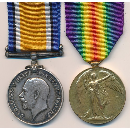 26 - First World War – William J Hayerly – First World War British War Medal & Victory Medal pair awarded... 