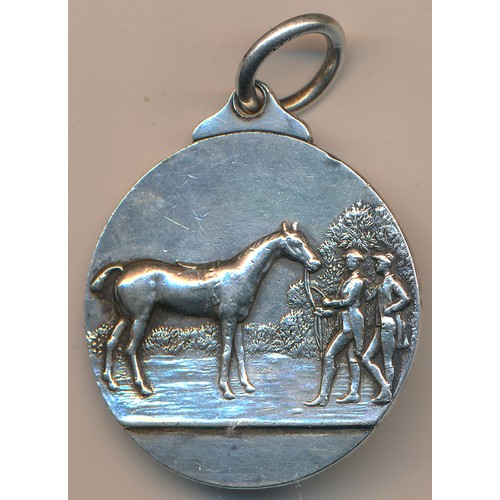 212 - Silver Hunters Improvement & National Light Horse Breeding Society medallion with loop. Hallmarked f... 