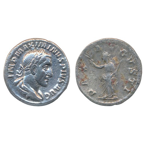 390 - Maximinus (AD 235-238) AR Denarius. Obverse: IMP MAXIMINVS PIVS AVG, laureate head right. Reverse. P... 