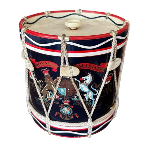 146 - Royal Marines Ice Bucket / Biscuit Barrel, shaped like a drum.