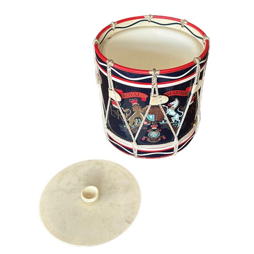 146 - Royal Marines Ice Bucket / Biscuit Barrel, shaped like a drum.