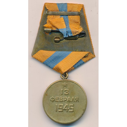 68 - Russia – Soviet Taking of Budapest medal, with ribbon.