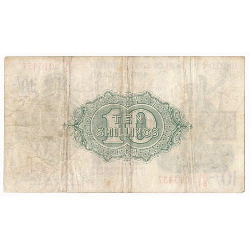 403 - Treasury Series, Warren Fisher, 10 Shillings, 6th November 1922 Second Issue, K/64 013437, about fin... 