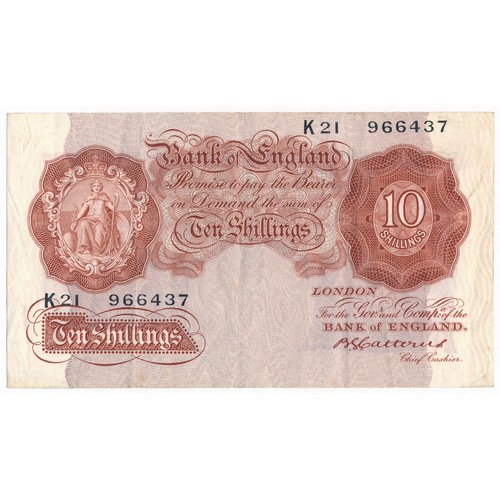 405 - Catterns 10 Shillings issued 1930, Last Series, K21 966437, about very fine. B223