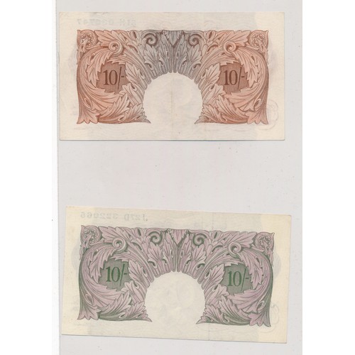 398 - Collection of ten shilling notes (7), very fine to good extremely fine with Peppiatt J27D, Peppiatt ... 