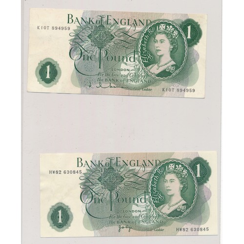 397 - English bank notes (15), fine to extremely fine with £5 Hollom B51, Lowther HB04, £1 Peppiatt B21B, ... 