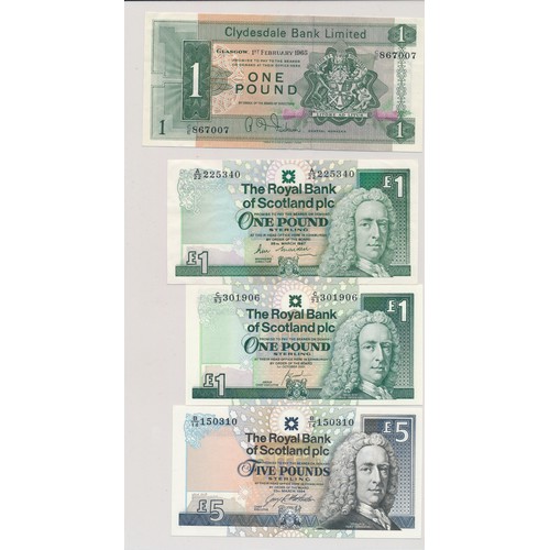 411 - Mainly Scottish banknotes (13), fine to extremely fine, with The National Bank of Scotland £1 B/L 27... 