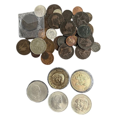 412 - Mixed World coins and banknotes, mainly 20th Century in mixed condition, coins (50), notes (53).