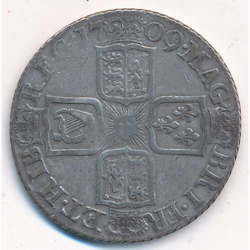 243 - Anne 1709 shilling fine.