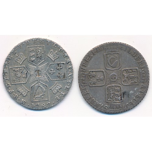 244 - 1757 and 1787 sixpences, fine. Qty 2