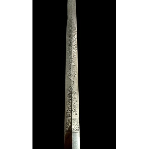 80 - Late 19th / Early 20th Century Dutch Naval Dirk / Dagger / Ponjaard, ‘Marine Ponjaard’, ribbed cream... 