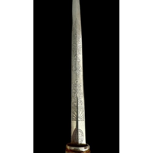 80 - Late 19th / Early 20th Century Dutch Naval Dirk / Dagger / Ponjaard, ‘Marine Ponjaard’, ribbed cream... 