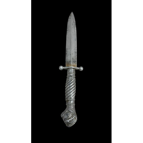 81 - German Carl Schleiper Solingen knife, with claw ended handle. Steel and aluminium. Blade length 13.5... 