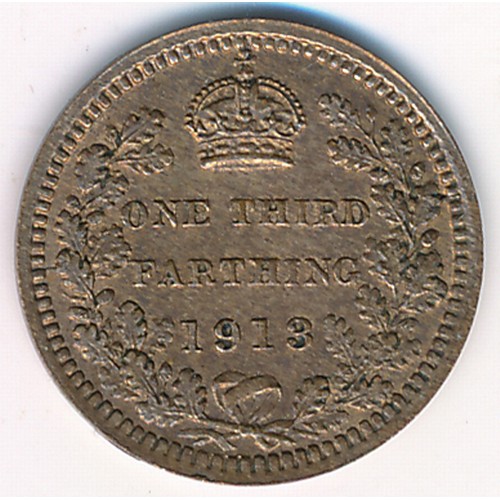 250 - George V 1913 third farthing extremely fine.