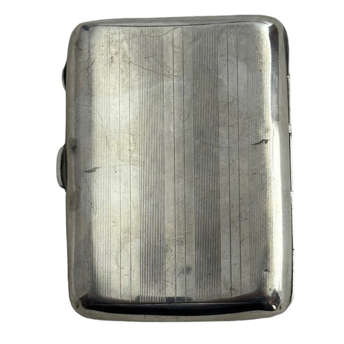 152 - RAF Royal Air Force Silver Cigarette Case with applied enamel RAF winged badge. Hallmarked to interi... 