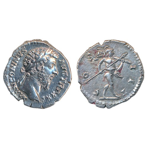 392 - Marcus Aurelius (AD 161-180) AR Denarius. Obverse: M ANTONINVS AVG TR P XXV, laureate head right. Re... 