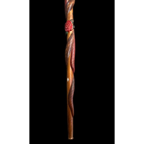 160 - Second World War, hand carved Japanese PoW walking stick from Featherston (New Zealand) Prisoner of ... 